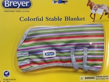 Breyer 2053 Colourful Stable Blanket Traditional 1:9 green striped horse rug