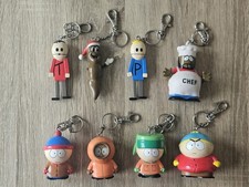 1998 South Park Keyrings Set Of 8 Mr Hankey Chef Official Merch Vintage