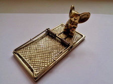 Vintage 1980s Brass Mouse Trap Paper holder 4x2x2ins Weight 238g Used