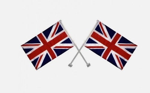 Union jack car flags pair - union,