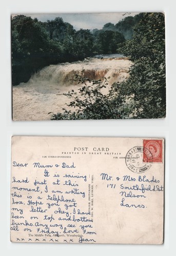 Postcard the middle falls - -,