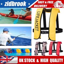 150N Buoyancy Inflatable Life Jacket Professional Sailing Boat Adults Vest UK. 