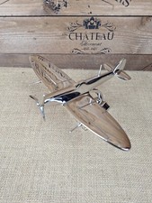 Decorative 25 cm Cast Polished Aluminium Spitfire Aircraft