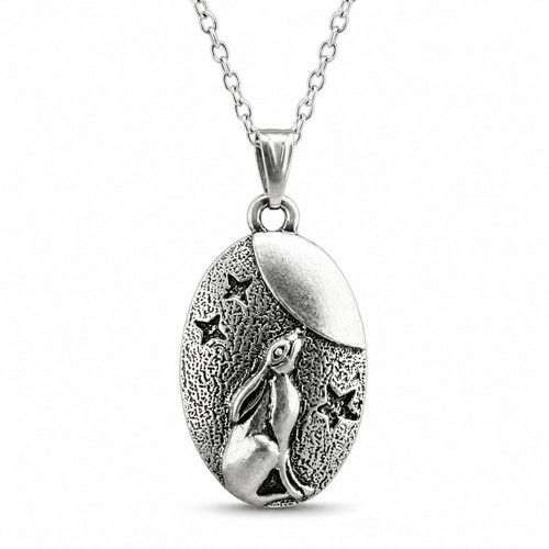 Moon gazing hare pendant s925 - pendant,