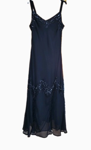 Black chiffon beaded floor - chiffon,