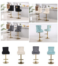 Velvet Swivel Breakfast High Bar Home Kitchen Island Pub Stools Chair Gas Lift