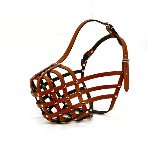 Light natural leather dog - light,