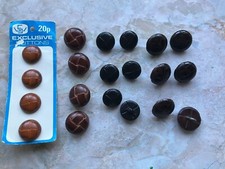 Vintage Leather and leather look football Buttons -  sold by group    group G