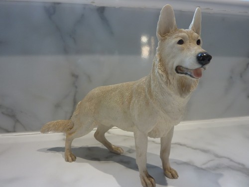 German shepherd figurine white - figurine,