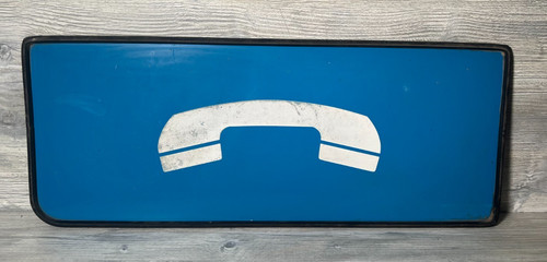 Phone booth pane sign metal - booth,