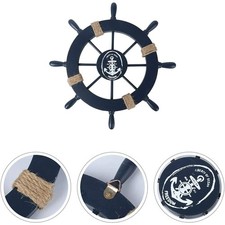 28CM Nautical Wooden Boat Steering Wheel - Perfect Beach Home Wall Decoration