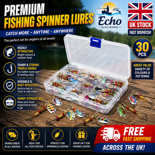30x metal spinners fishing - metal,