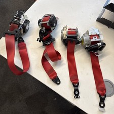 GENUINE MERCEDES BENZ C-CLASS AMG C43 A205  SET OF ALL 4 RED SEAT BELTS 