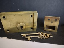 VINTAGE SOLID BRASS RIM LOCK SET