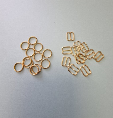 Gold bra ring and slide - gold,