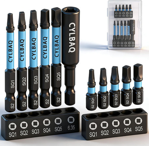 Square screwdriver bits 11pcs - screwdriver, bits,