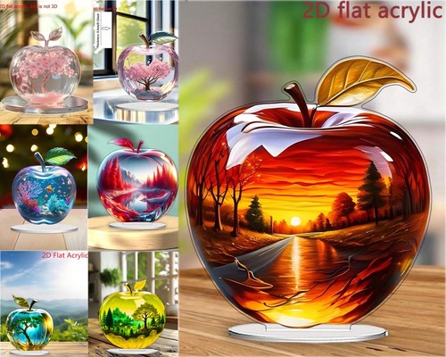 Crystal apple figurine - crystal,