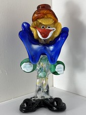 Vintage Murano Art Glass Hand Blown Colorful Clown Figure 8” Tall 