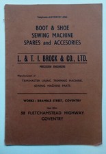 L. & T. I. BROCK & CO., LTD Boot & Shoe Sewing Machine Spares and Accesories