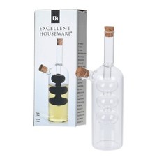 Olive Oil Bottle Pourer Glass Vinegar Drizzler Dispenser Cork Lids 2in1 75/225ml