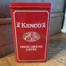 Red Kenco Ground Coffee Storage Tin / Container (Empty) 8” x 4.5” x 3” (01) 