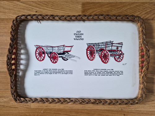 Vintage wicker tray old - wicker,