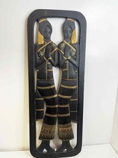 Wooden Hand carved Thai Sawasdee Lady Decorative Wall Hanging Wai Kitsch Decor