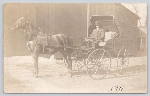 Postcard rppc 1911 man - postcard,
