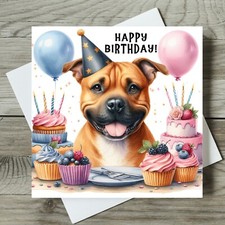 Staffie Birthday Card
