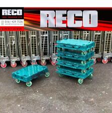 10 X HEAVY DUTY GREEN WHEELED "SINGLE" DOLLY / SKATE 60-40-17CM BALE ARM TROLLEY