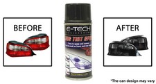 E-TECH Smoke Black Light Lens Tint Tinting Spray Glass Car Motorbike 150ML