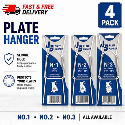 Wire plate hangers white - plate,