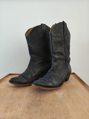 Durango black leather - leather, cowboy