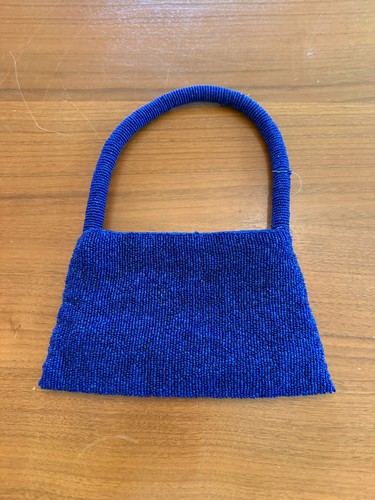Vintage cobalt blue glass seed - cobalt,