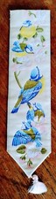 Cash's Blue Tits 🐦🐦🐦🐦 Silk Embroidery Woven Bookmark VGC!! B10