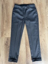 Save the Queen Smart Herringbone Check Trousers Slim Tapered black white grey S