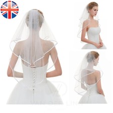 VDL Veil Comb White Bride to Be Hen Night Wedding Party Accessories 2 Tier