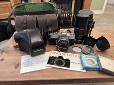 Minolta SR-T 101 SLR Film Camera With Lenses And Accessories And Case