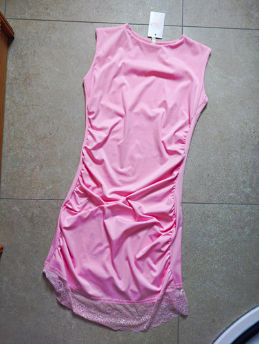 Women pink full slip lace - pink,