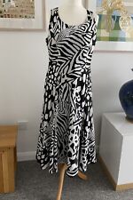 'Glitz' Black & Ivory Zebra Print Ball Gown Evening Dress Size 18 British Made.