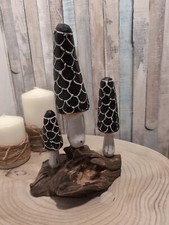 Three Hand Carved And Painted