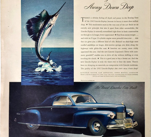 Lincoln zephyr v12 sailfish - v12,