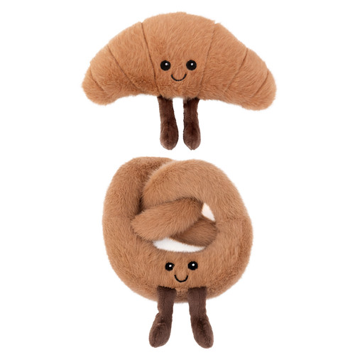 Pretzel croissant plush - pretzel, dog