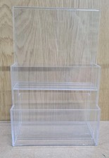 2 Tier Perspex Leaflet / Brochure Holders Table Top. 16x24cm