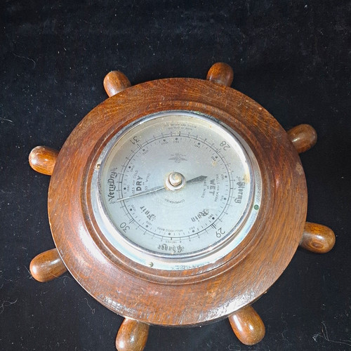 Vintage wooden ship - wooden, wheel