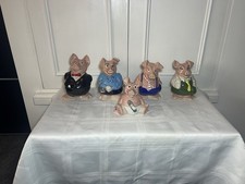 Wade Natwest Pigs Set of 5 Vintage Collectable All With Original Stoppers