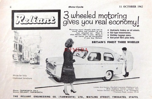 Reliant saloon 1962 - reliant,