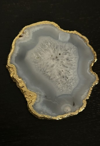 Blue lace agate slice - blue,