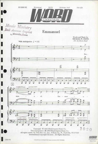 Emmanuel sheet music satb word - music,