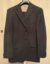 Boss pinstripe suit black two